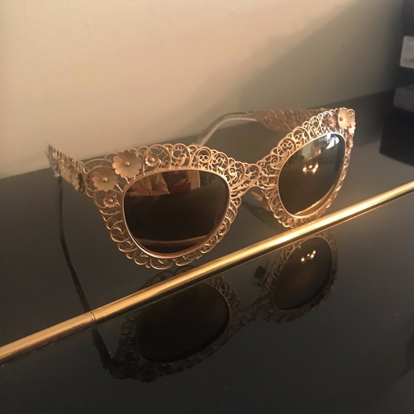 Gorgeous Gold Dolce & Gabbana Cat Eye Sunglasses